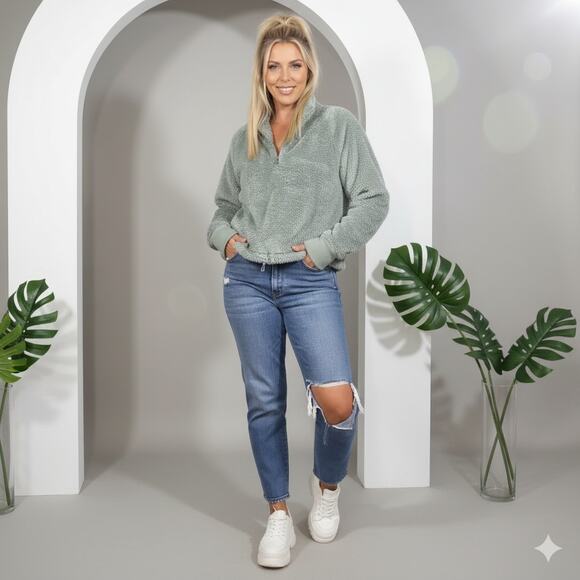 Calvin Klein Performance Green Fuzzy Pullover NWT - Picture 1 of 7
